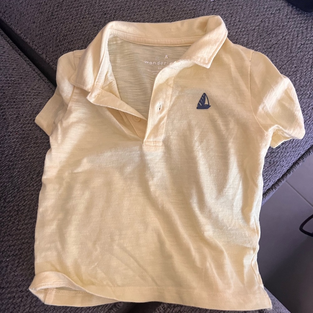 Yellow Blouse tshirt with Classic Collar and Soft Fabric